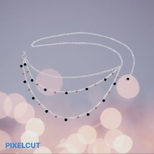 Shungite Crystal bead Body Waist Belt silver